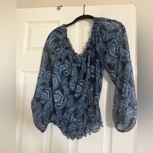 Blue Paisley Women's Top